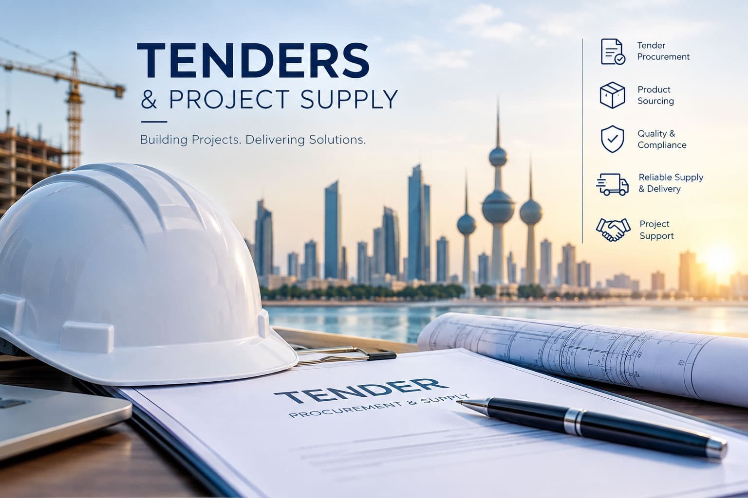 EMA Tenders and Project Supply: tender procurement, product sourcing, quality and compliance, reliable supply and delivery, and project support